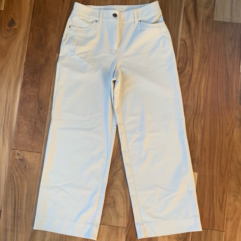 Lululemon city sleek 5 pocket wide leg high rise white opal